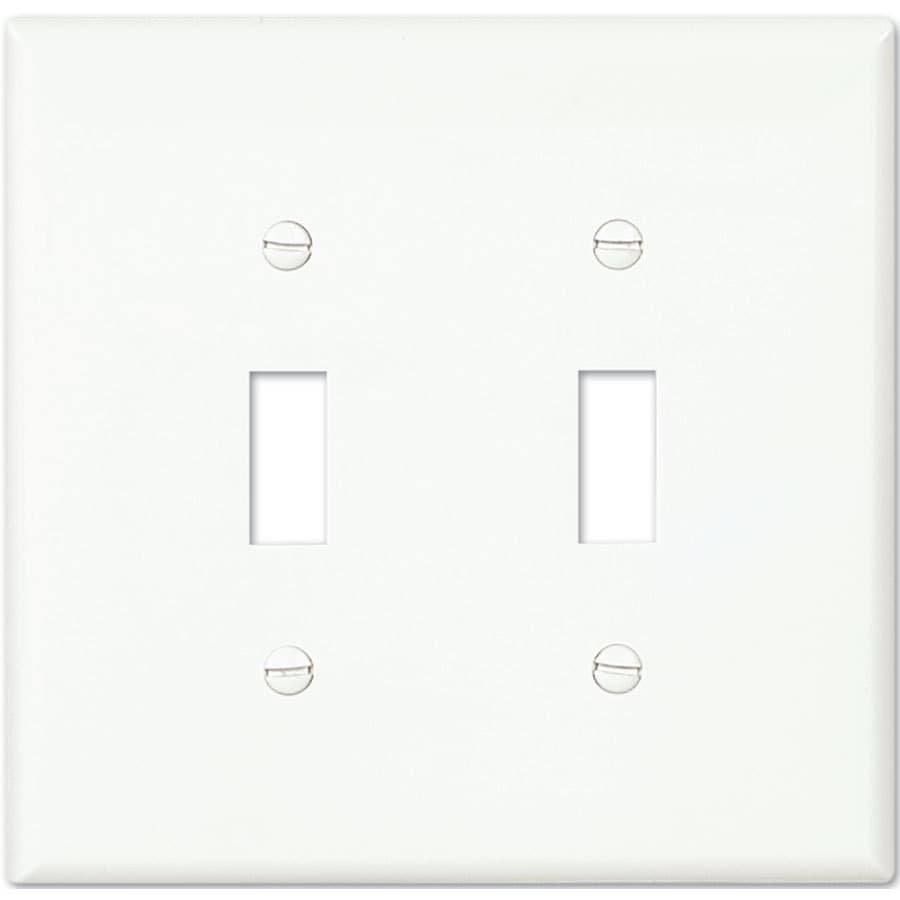 Eaton 2-Gang White Double Toggle Midsize Wall Plate