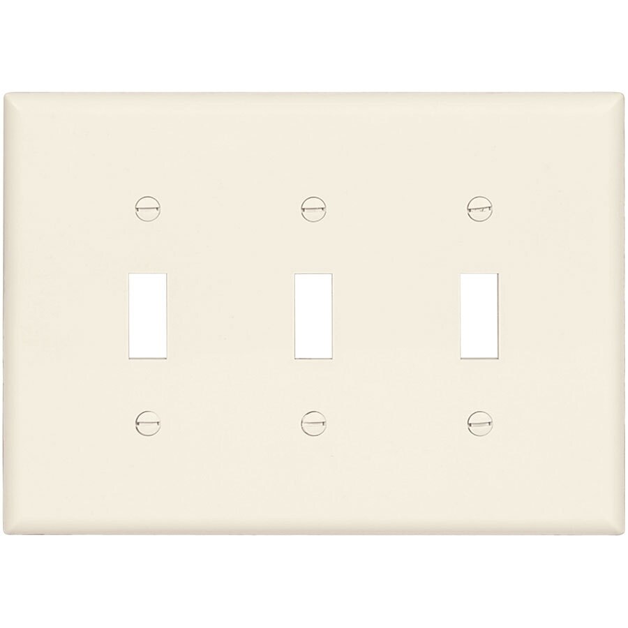 Eaton 3-Gang Light Almond Triple Midsize Wall Plate at Lowes.com