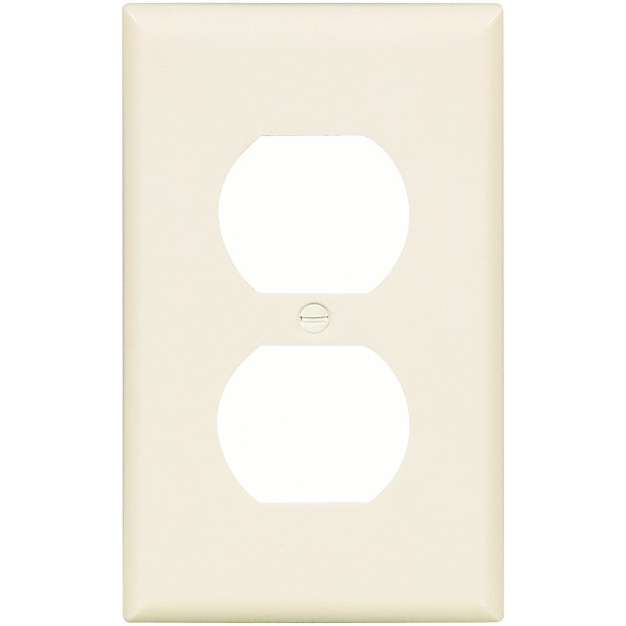 Eaton 1-Gang Light Almond Single Duplex Standard Wall Plate