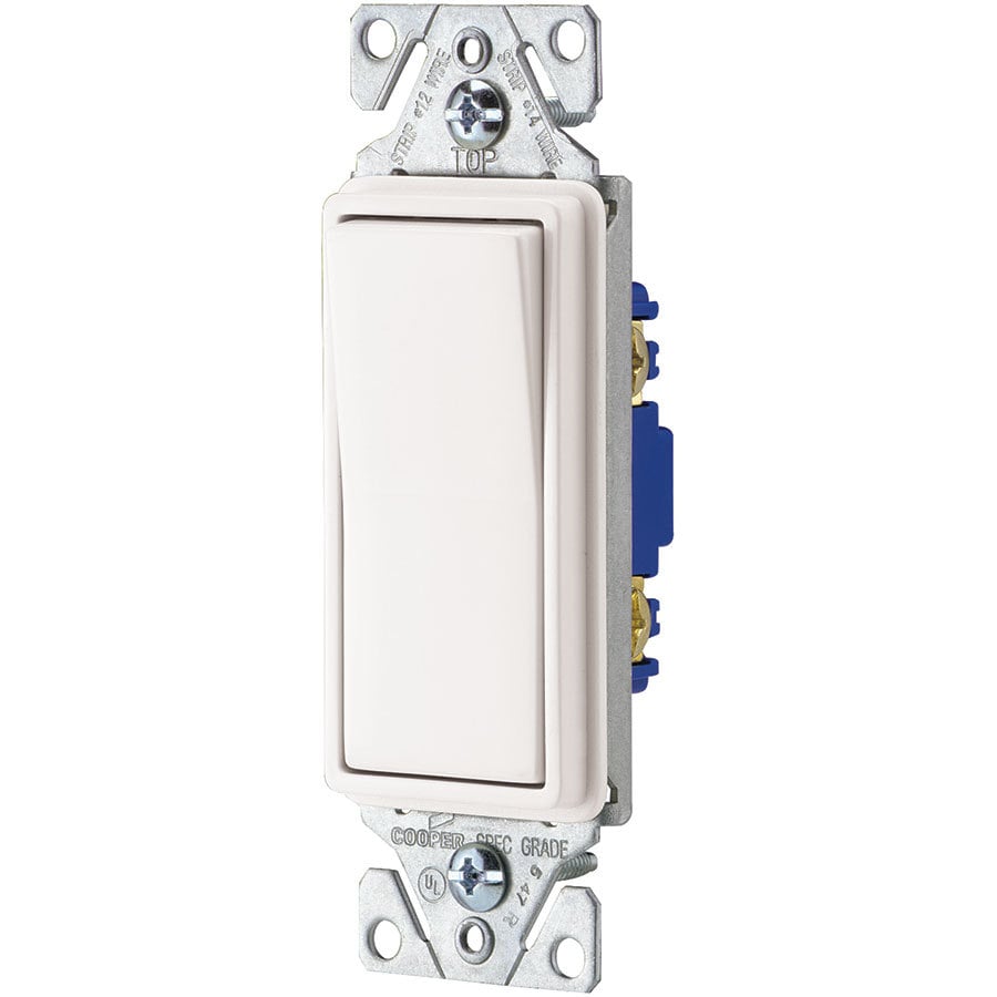 Eaton 15 Amp Single Pole White Rocker Light Switch At