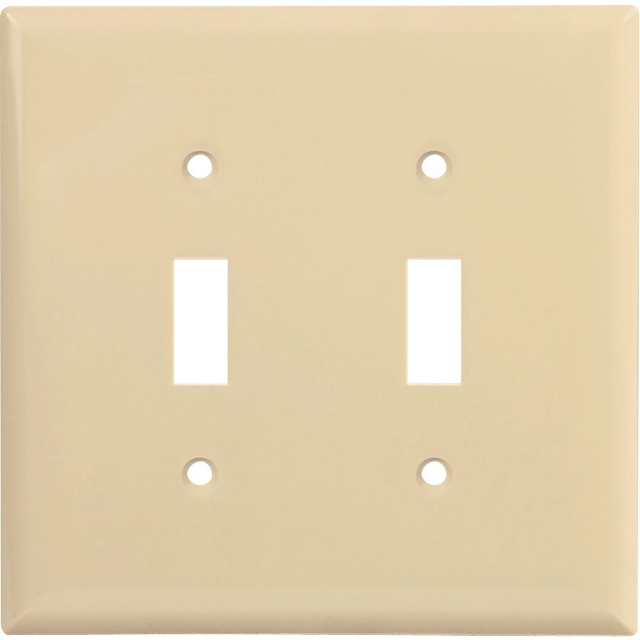 Cooper Wiring Devices 2-Gang 10-Pack Ivory Toggle Wall Plate in the