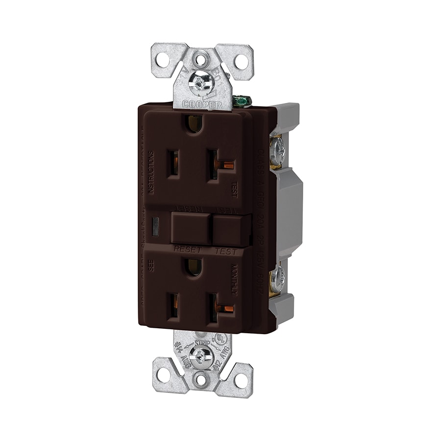 Shop Cooper Wiring Devices 20-Amp 125-Volt Brown GFCI Decorator at