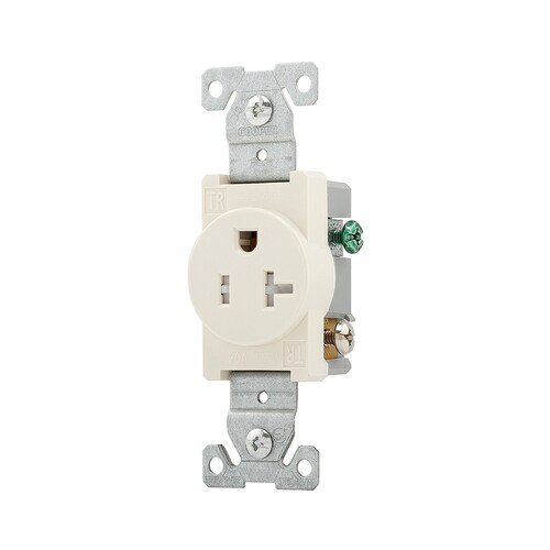 Eaton Light Almond 20-Amp Round Tamper Resistant Outlet Commercial ...