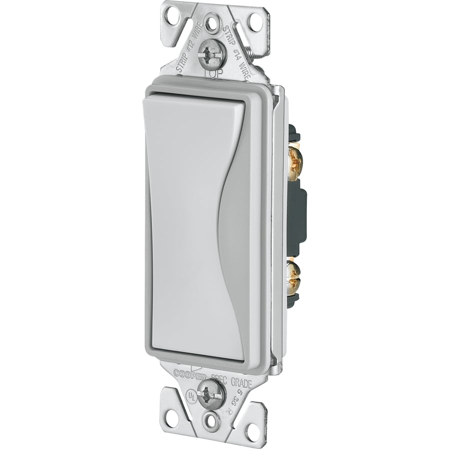 Cooper Wiring Devices Aspire Single Pole White Satin Light Switch