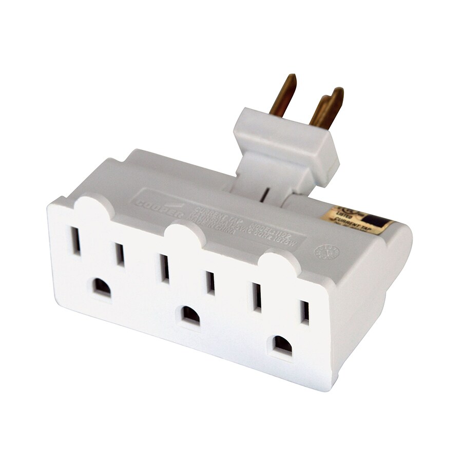 Cooper Wiring Devices 15-Amp 3-Wire Grounding Single to Triple White ...