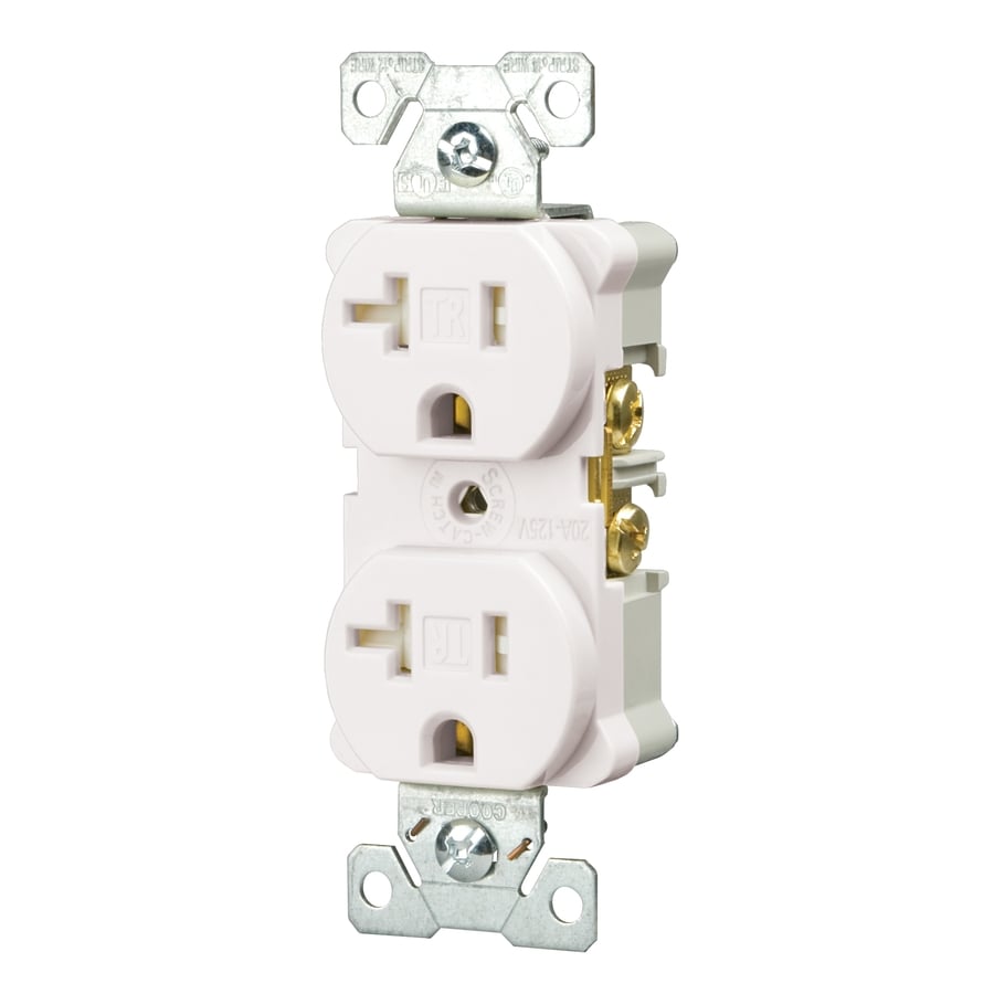 Cooper Wiring Devices 10-Pack 20-Amp White Duplex Electrical Outlet at