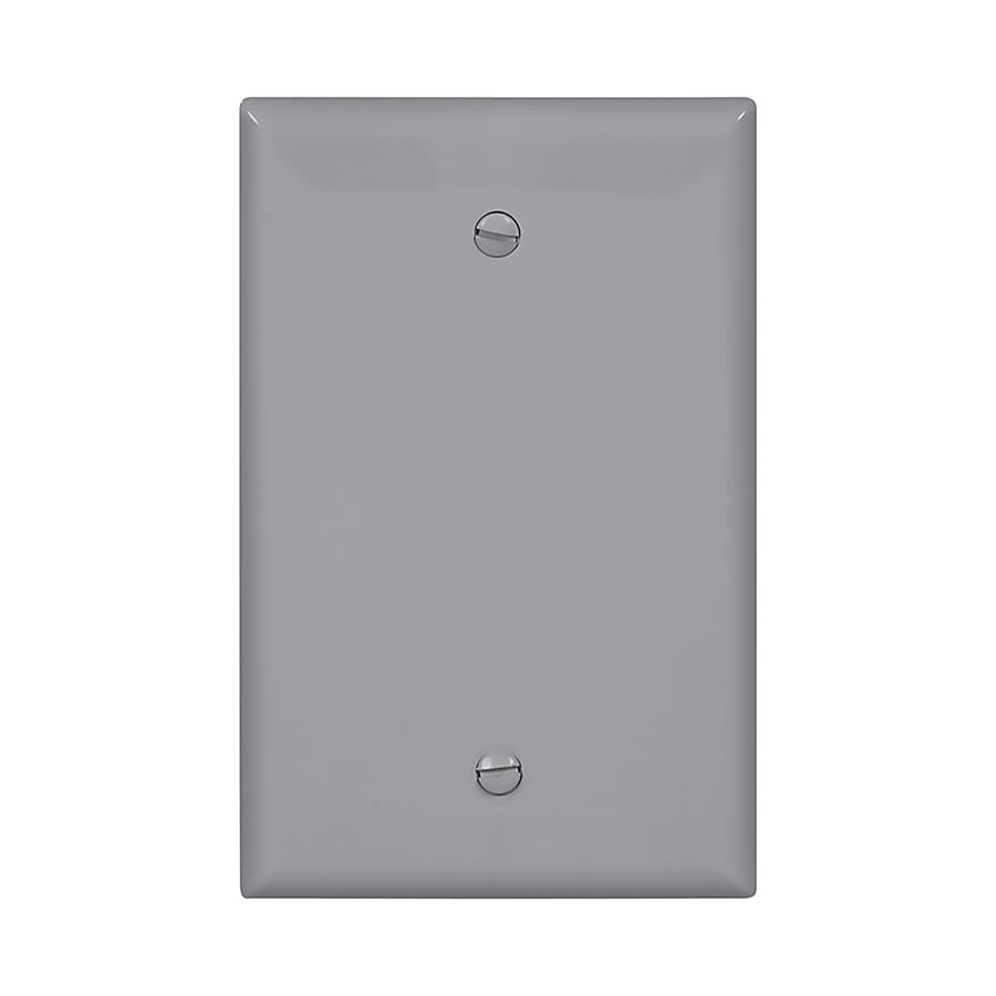 Eaton 1Gang Gray Single Blank Midsize Wall Plate in the Wall Plates