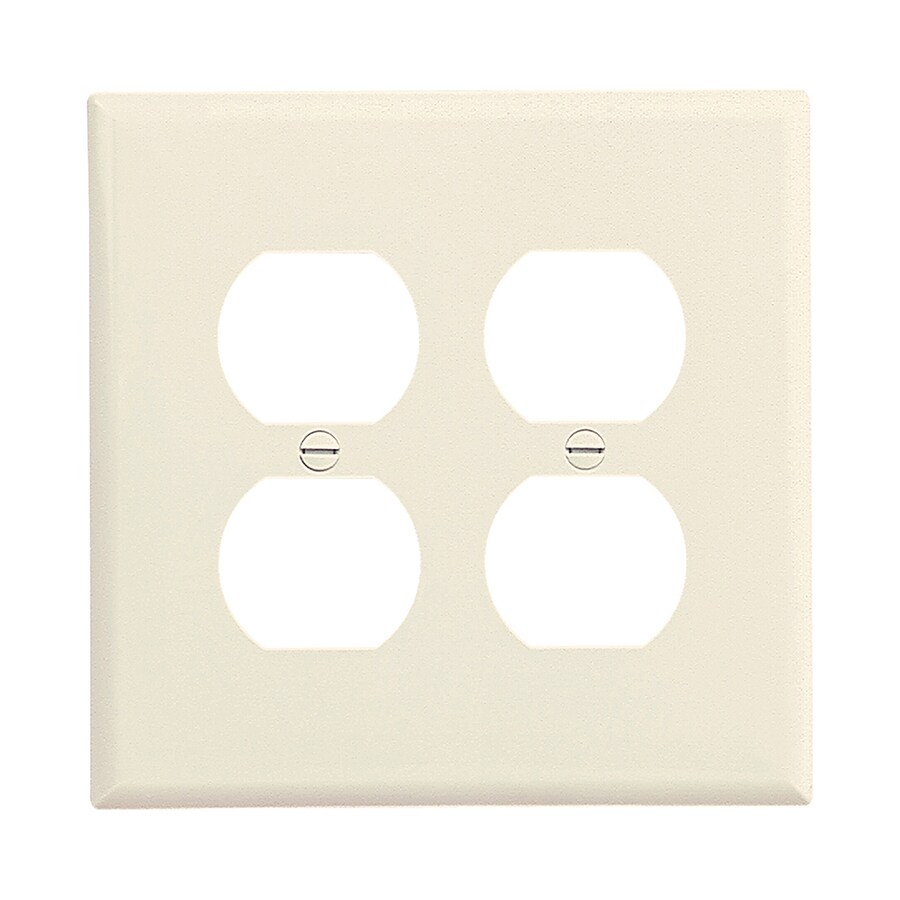 Eaton 2Gang Light Almond Double Midsize Wall Plate at