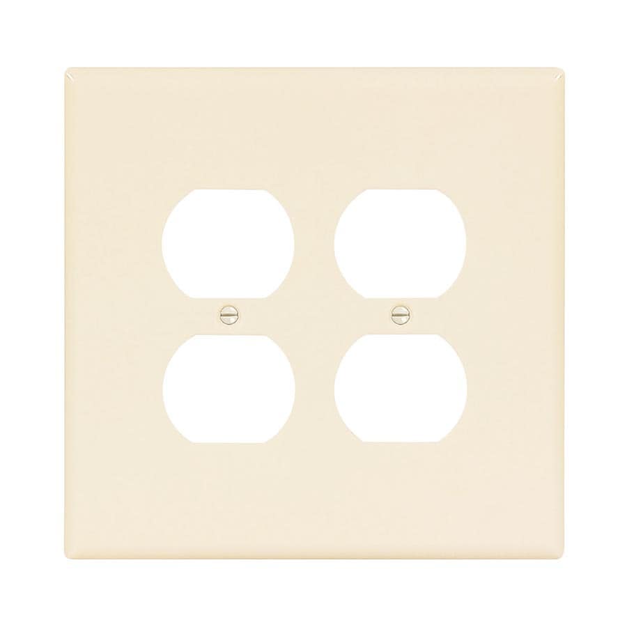 Eaton 2-Gang Light Almond Double Jumbo Wall Plate At Lowes.com