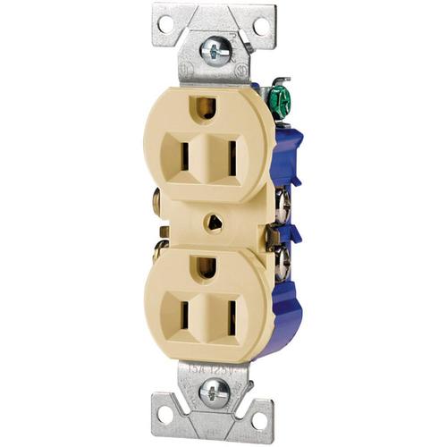Eaton Ivory 15Amp Duplex Residential Outlet in the Electrical Outlets