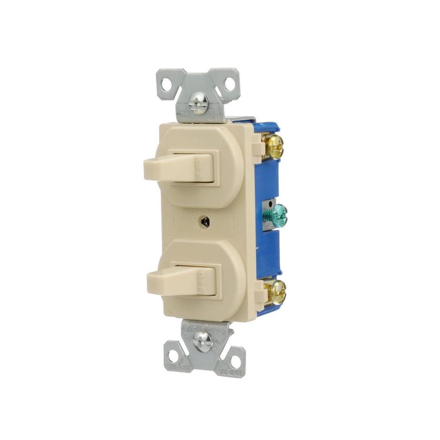 Eaton 15 amp single pole ivory combination light switch in the light 