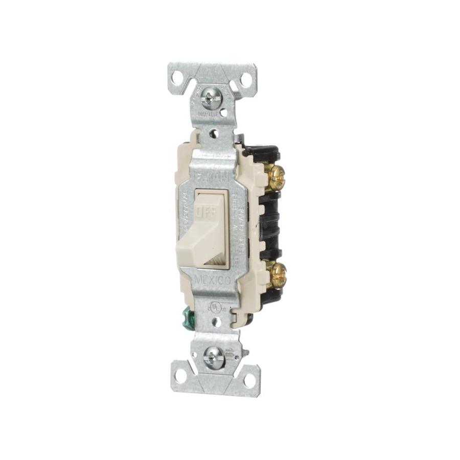 Eaton 20-Amp Single-Pole Light Almond Toggle Light Switch in the Light ...