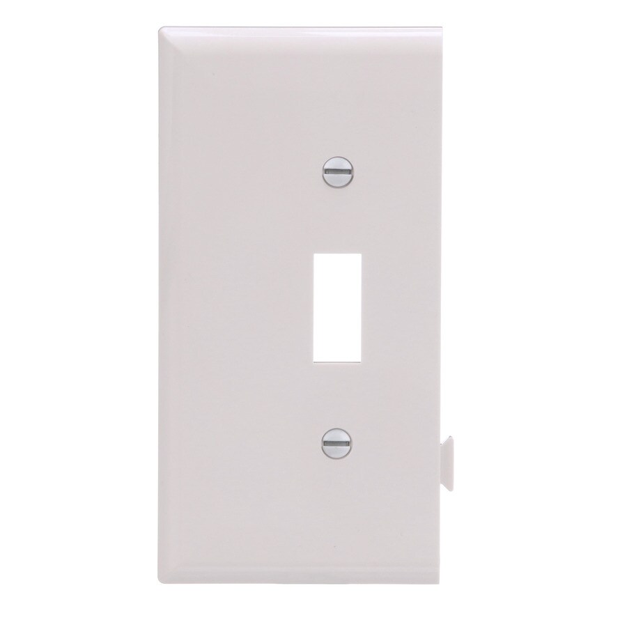 Eaton 1Gang White Toggle Midsize Wall Plate in the Wall Plates