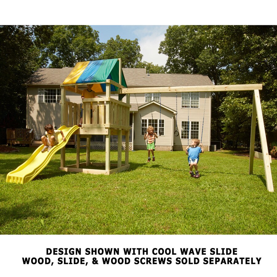 Swing N Slide Wrangler Residential Wood Playset At Lowes Com