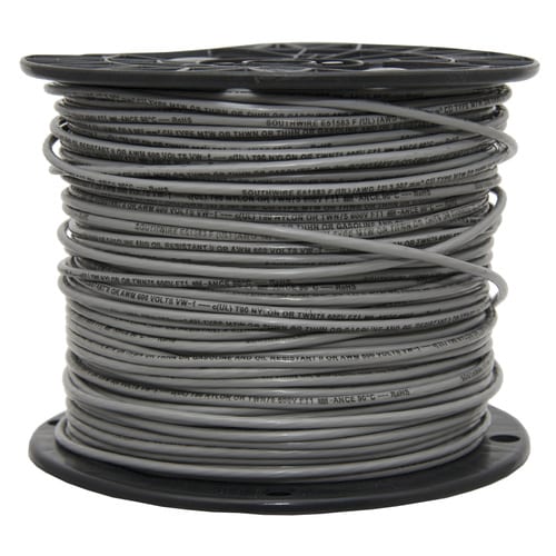 Southwire 500-ft 12-AWG Solid Grey Copper THHN Wire (By-the-Roll) in