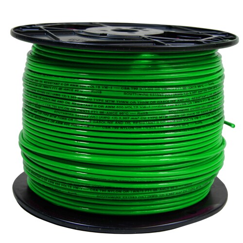 Southwire 500ft 18Awg Stranded Green TFFN Wire (BytheRoll) at