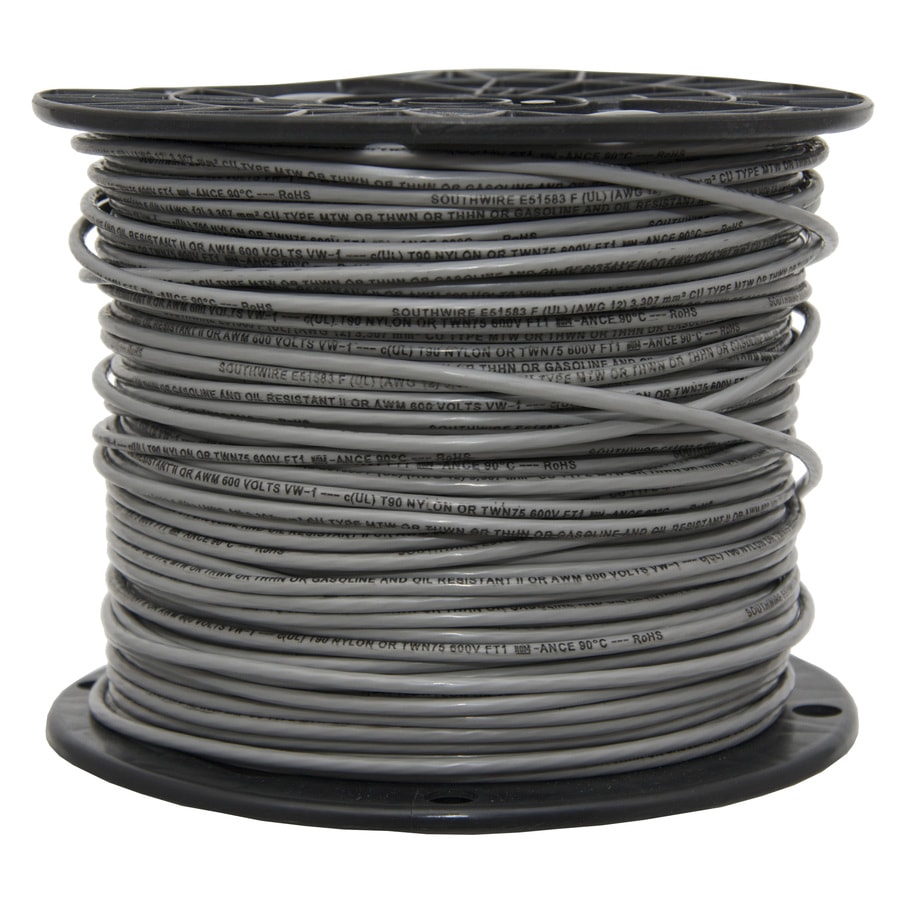 Shop Southwire 500 Ft 14 Awg Stranded Grey Copper Thhn Wire By The