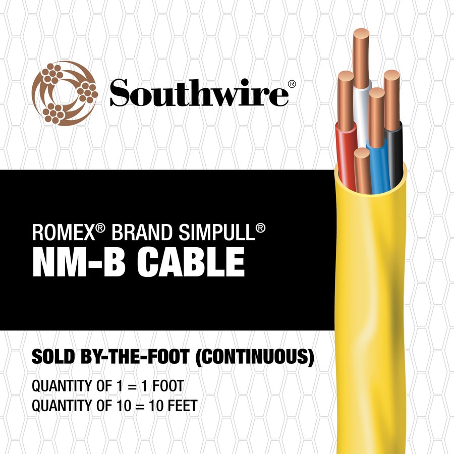 Southwire Romex Simpull 124 Indoor Non Metallic Jacket Wire By The