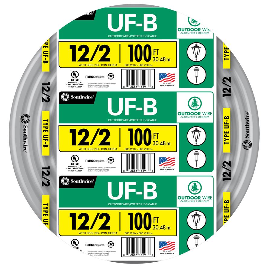 Shop 100-ft 12-2 UF Wire (By-the-Roll) at Lowes.com