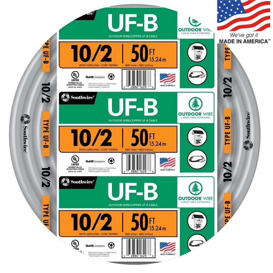 Shop Southwire 50 ft 10 2 UF Wire By the Roll At Lowes