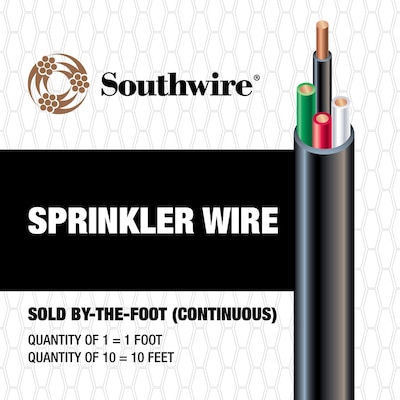 Southwire Sprinkler System Wire 500 ft 18//7 Black Solid UL Burial UV-Resistant