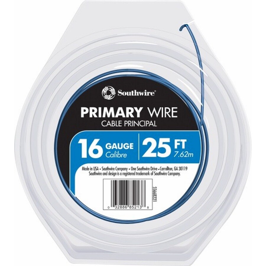 - 25 feet GPT Light Blue General Purpose Wire 10 Ga