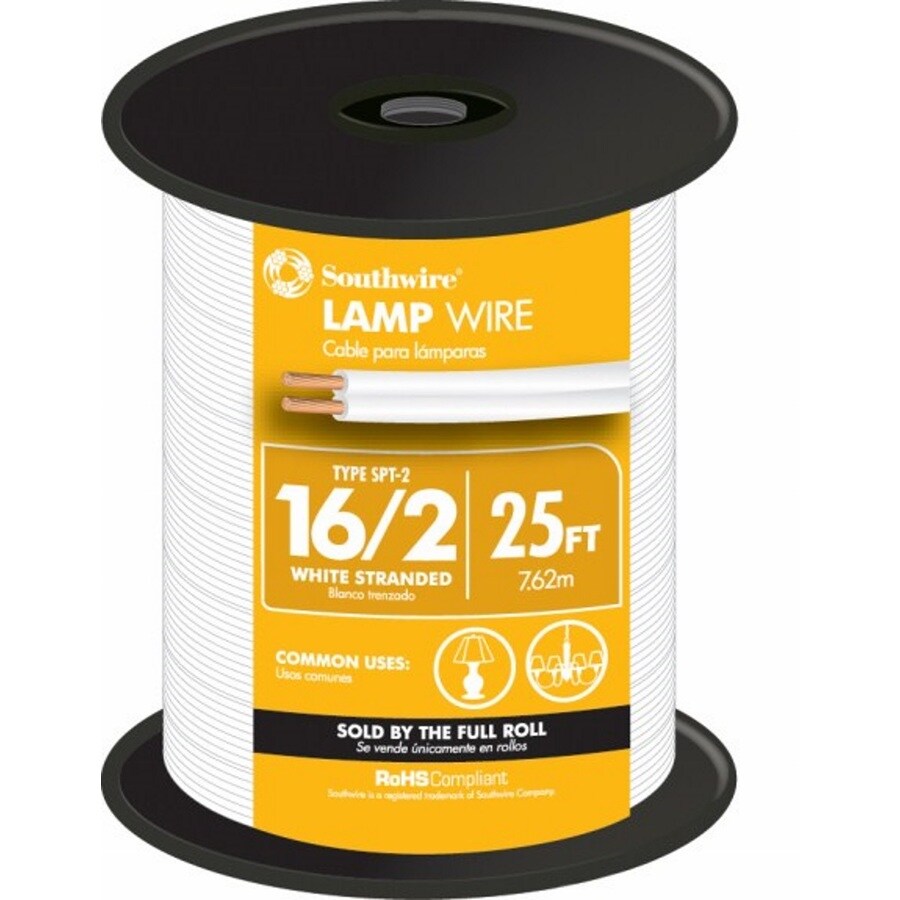 25 Ft 16 2 White Lamp Cord At Com 25 Ft 16 2 White Lamp Cord