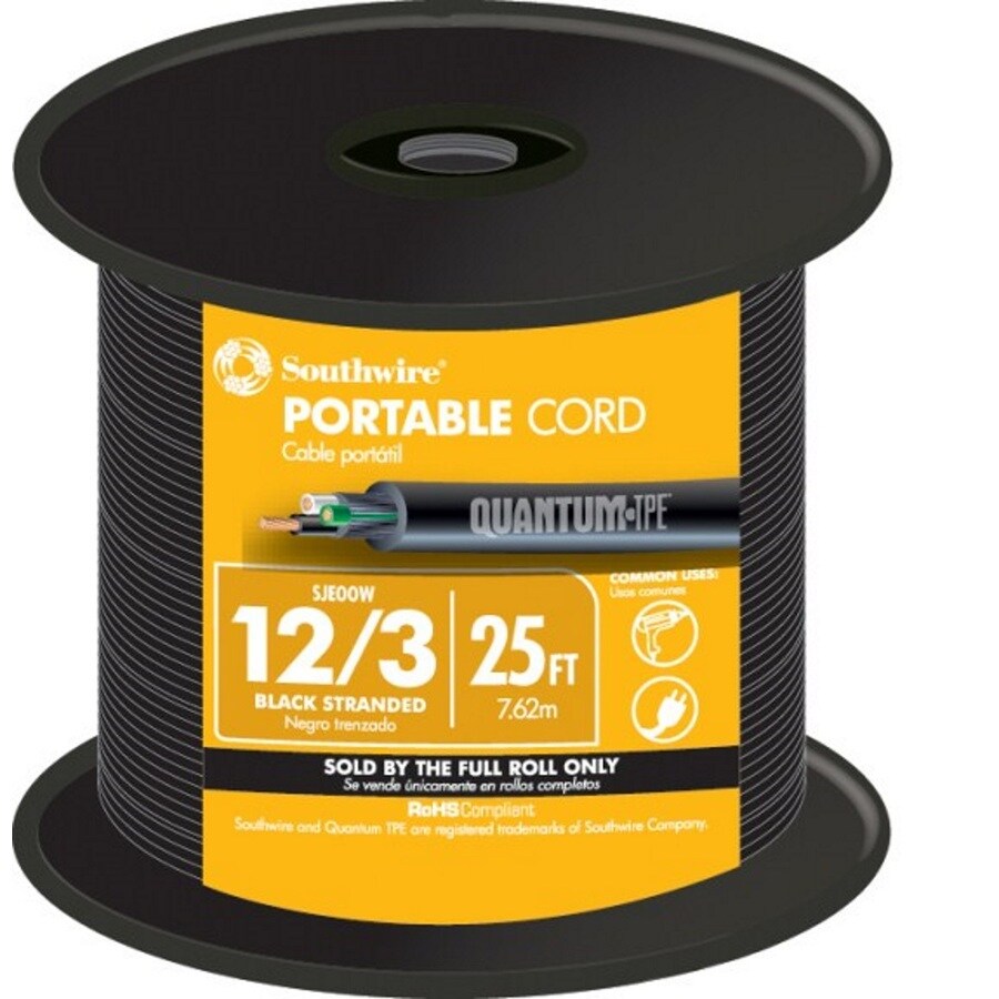 Southwire 25ft 3 Black Power Cord at