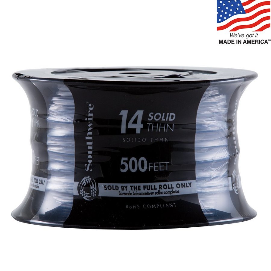 Southwire 500-ft 14-awg Solid Blue Copper Thhn Wire (by-the-roll) At 