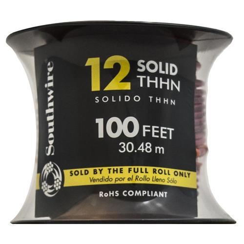 Southwire 100-ft 12-AWG Solid Red Copper THHN Wire (By-the ...