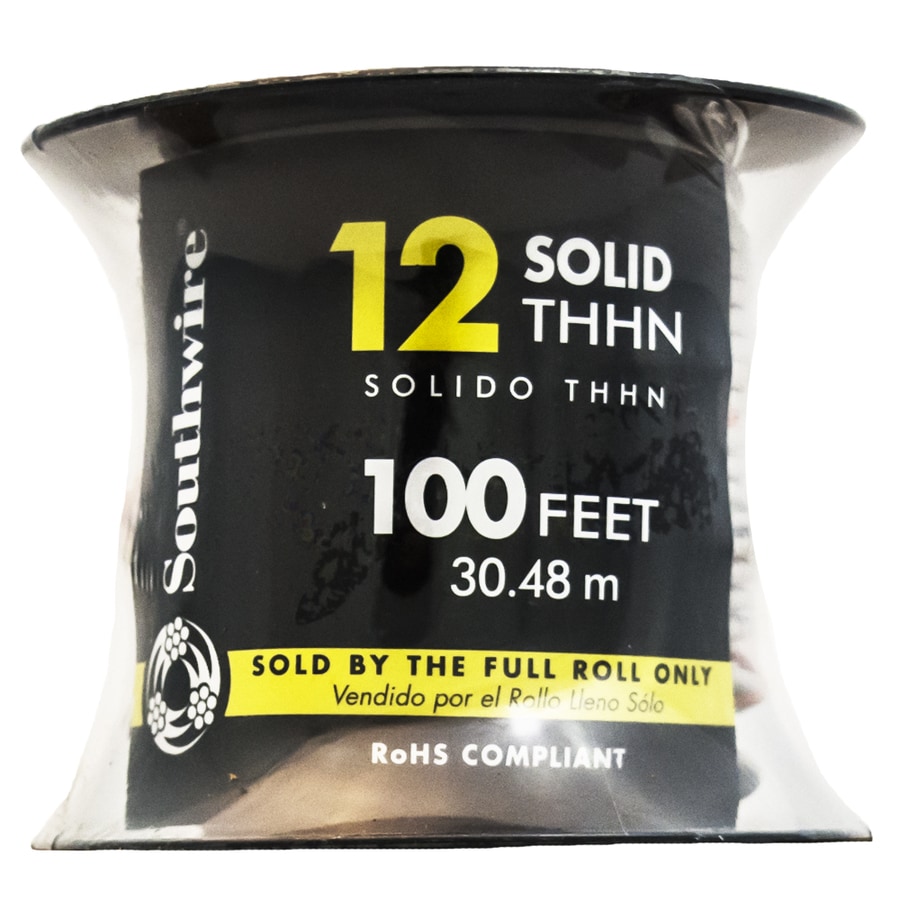 Southwire 100-ft 12-AWG Solid White Copper THHN Wire (By-the-Roll) at ...