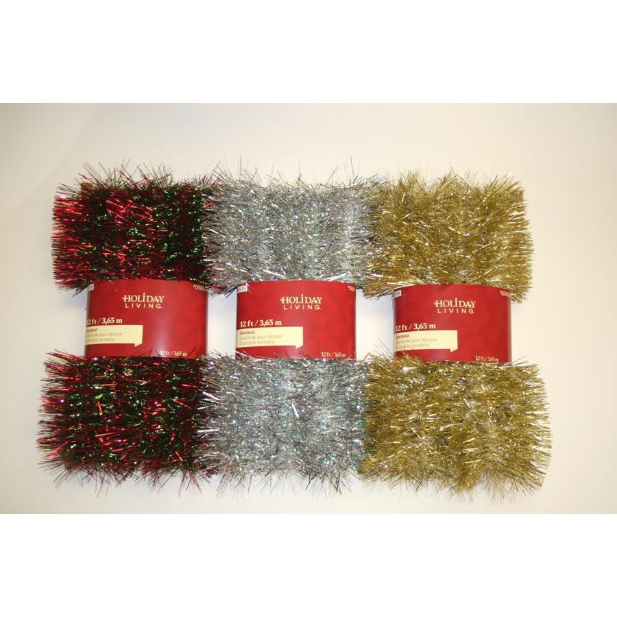 shop holiday living 6 in x 12 ft tinsel artificial shop holiday living 6 in x 12 ft tinsel artificial