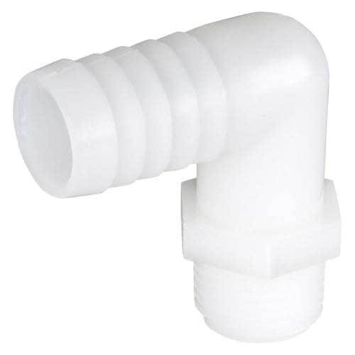 B&K 1/2in Barbed Barb x MIP Elbow Fitting in the Brass Fittings