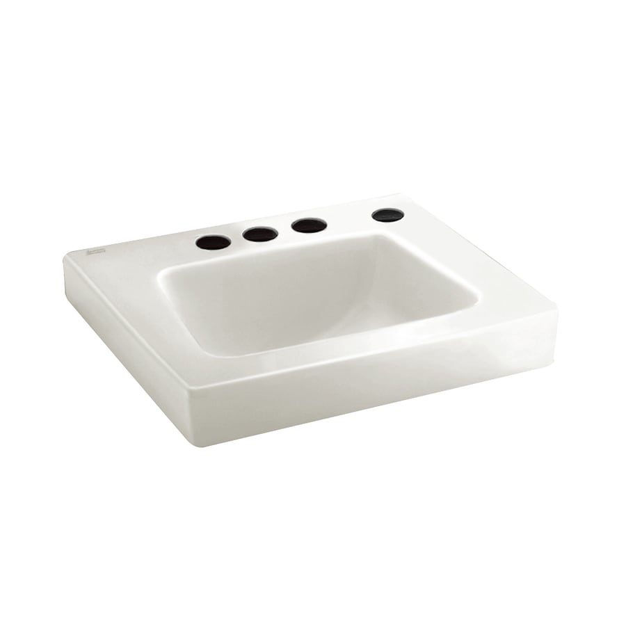 ... White Wall-Mount Rectangular Bathroom Sink with Overflow at Lowes.com