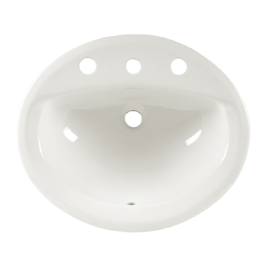 American Standard 0475.020.020 Aqualyn White Drop-In Oval Bathroom Sink with Overflow