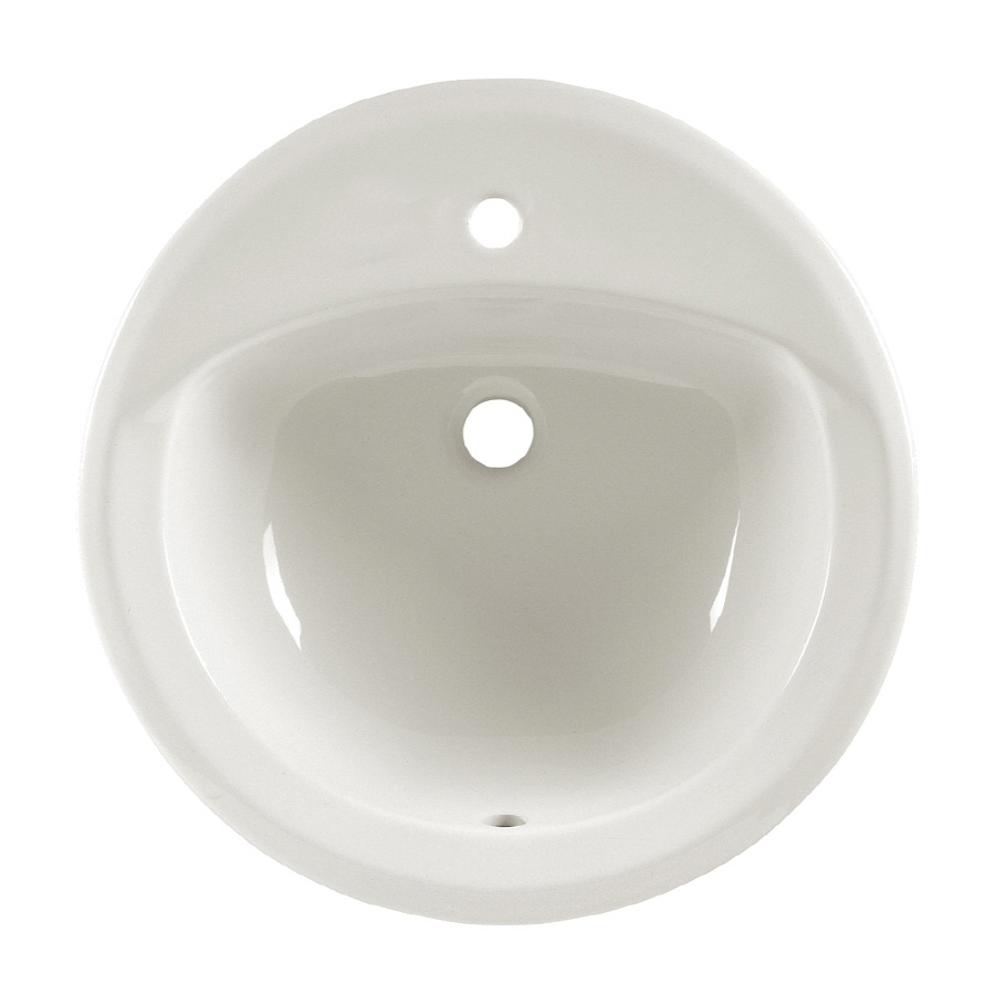 American Standard White Drop In Round Bathroom Sink With Overflow Drain