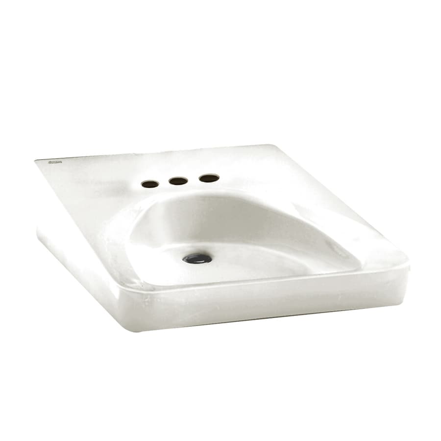 American Standard White Wall Mount Rectangular Bathroom Sink