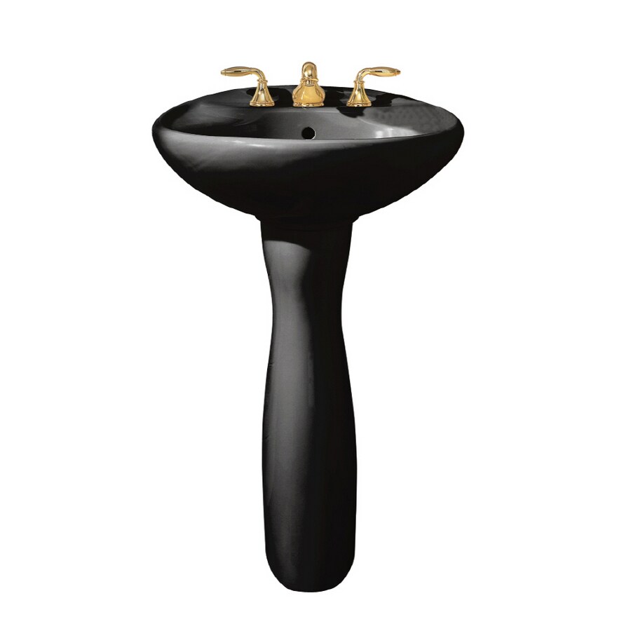 American Standard Savona Black Complete Pedestal Sink in the Pedestal