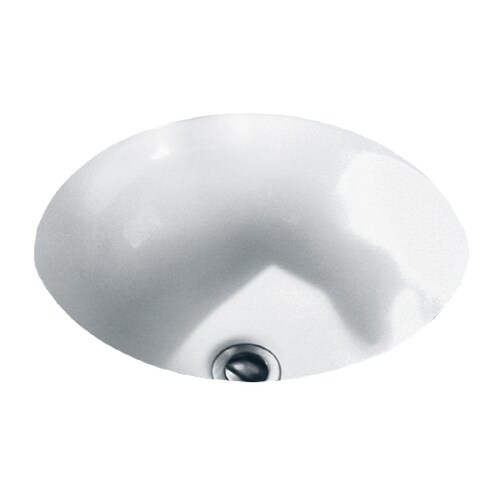 American Standard White Undermount Round Bathroom Sink with Overflow