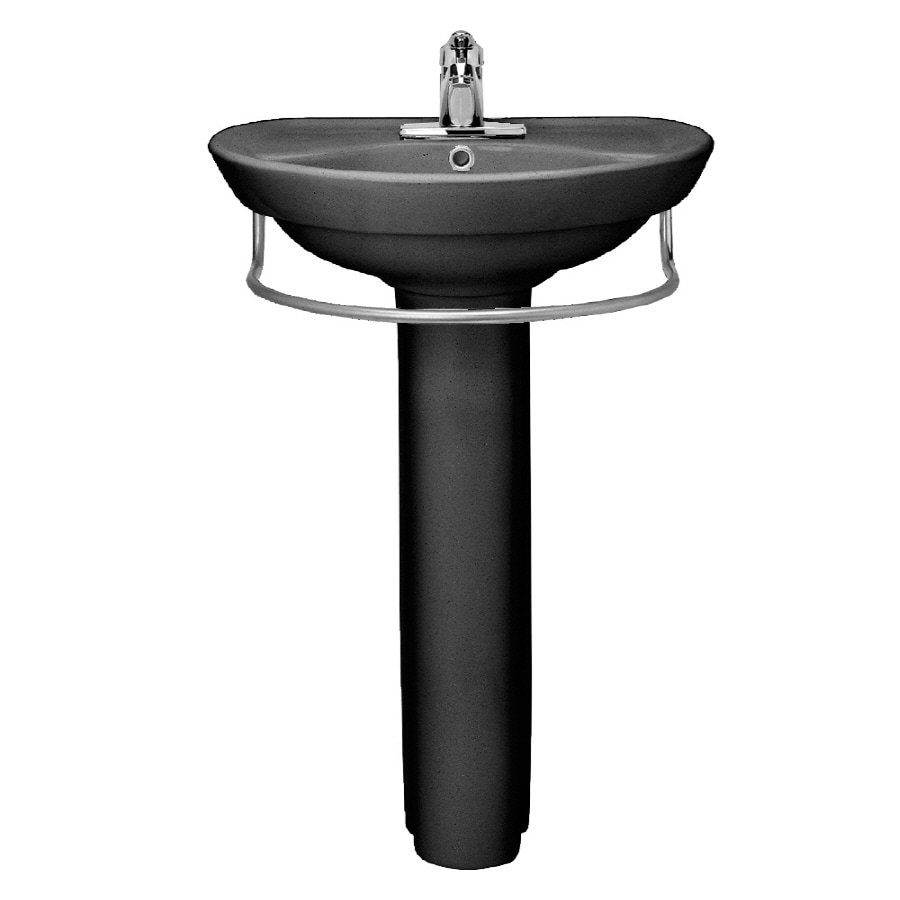 American Standard Ravenna Black Complete Pedestal Sink At