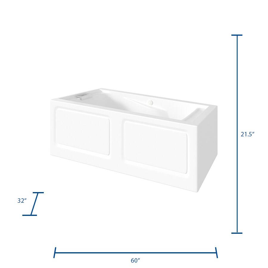 American Standard Evolution 32 In W X 60 L White Acrylic American Standard Evolution 32 In W X