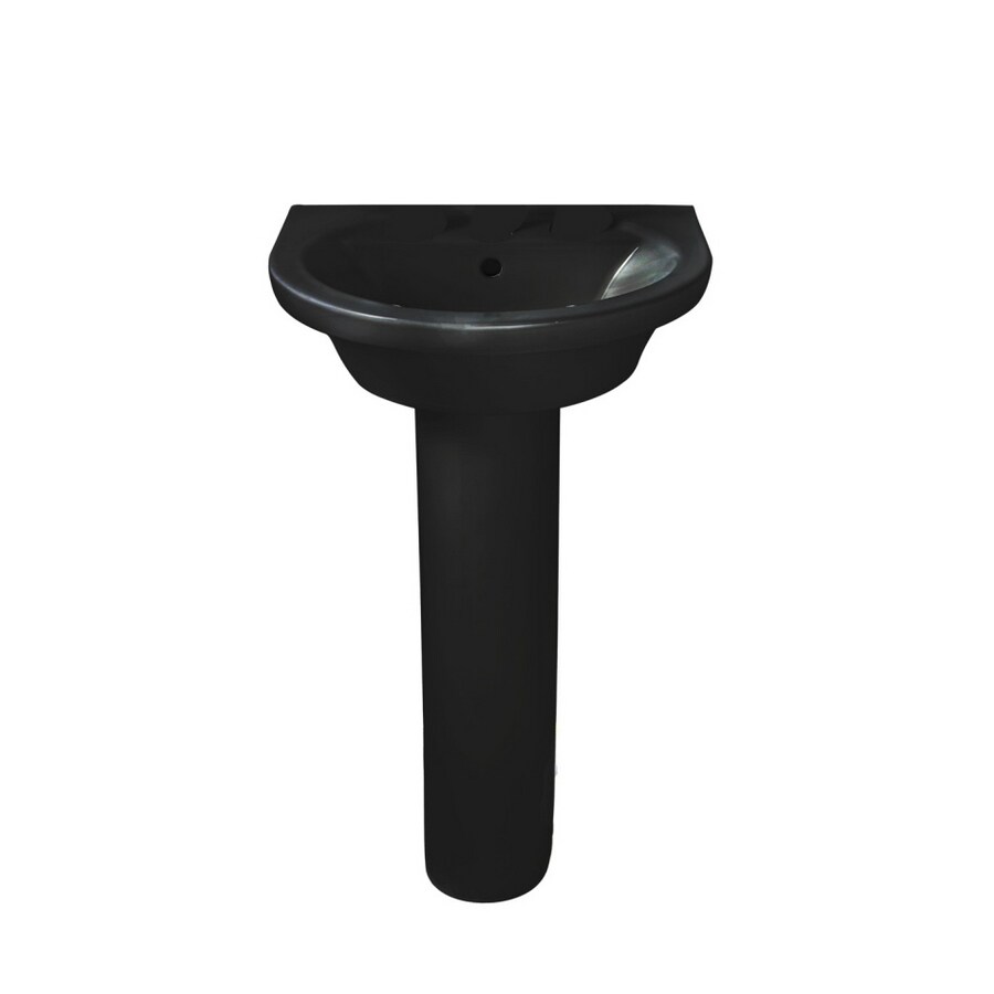 American Standard Tropic Black Complete Pedestal Sink at