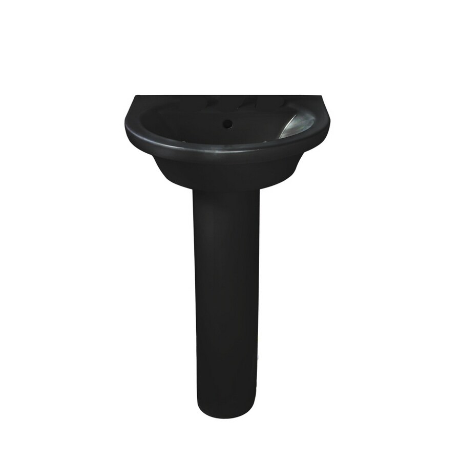 American Standard Tropic Black Complete Pedestal Sink in the Pedestal
