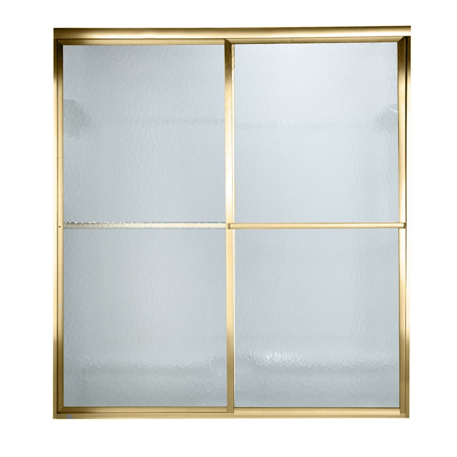 American Standard Prestige 48-in to 48-in W Framed Bypass/Sliding Gold Shower Door at Lowes.com