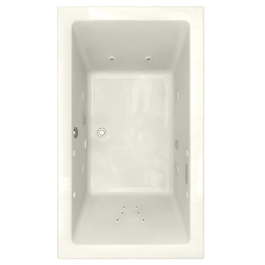 American Standard 2942.448CK2-D2.222 Studio 72-in L x 42-in W x 22.5-in H Linen Acrylic Rectangular Drop-In Whirlpool Tub and Air Bath