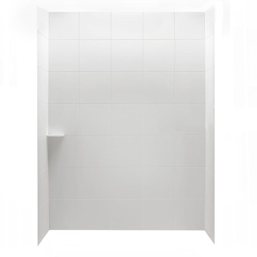 American Standard Ciencia 30-in W x 60-in D x 72-in H Soft White Acrylic Shower Wall Surround 