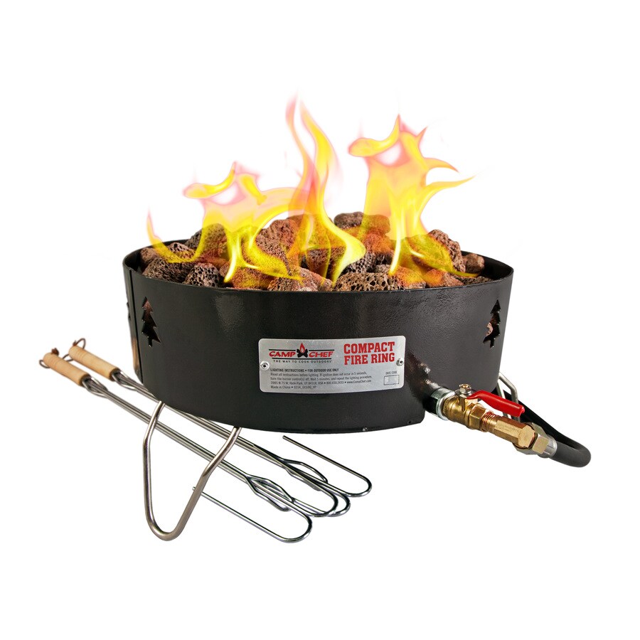 Camp Chef 19 In W 55000 Btu Black Steel Portable Steel Fire Pit At