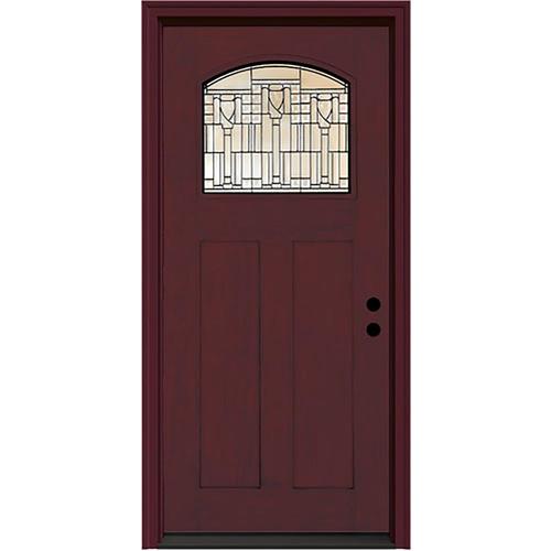 Jeld Wen Craftsman Decorative Glass Left Hand Inswing Sequoia