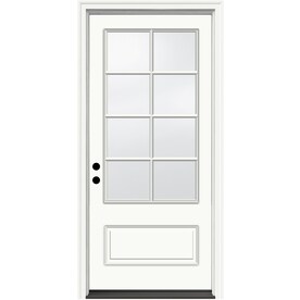 Jeld Wen 3 4 Lite Entry Doors At Lowes Jeld Wen Aurora Decorative Gl Right Hand Inswing Ivory Painted Fibergl Prehung Entry Door
