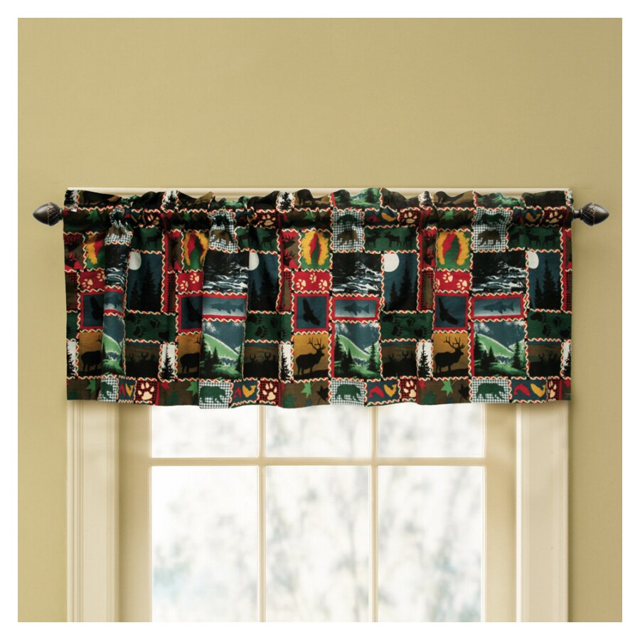 Style Selections 1589363 Cabin Patchwork 15-in Multicolor Polyester Rod Pocket Valance